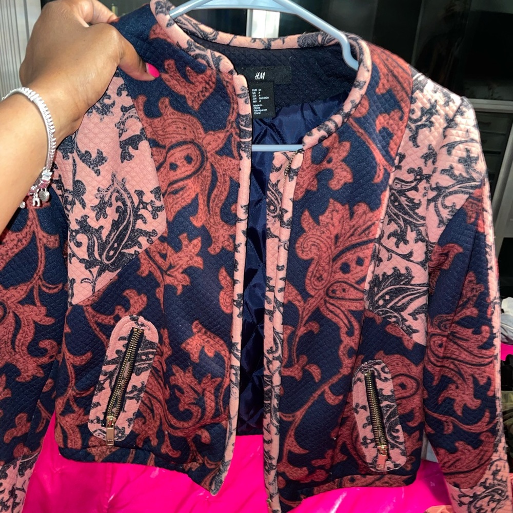 Baroque Bomber Jacket With Gold Hardware